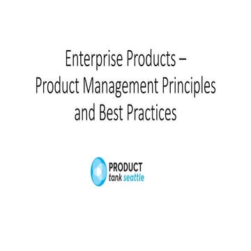 Enterprise Products- Principles and Best Practices