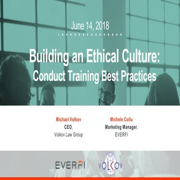 Building an Ethical Culture: Conduct Training Best Practices