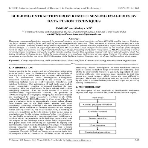 Building extraction from remote sensing imageries by data fusion techniques