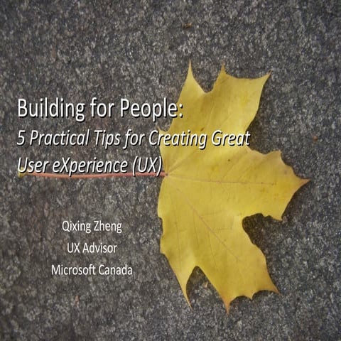 Building for People: 5 Practical Tip for Greating Great UX