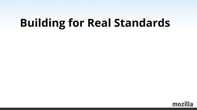 Building for real standards (no notes)