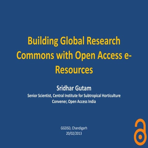 Building global research commons with open access e resources
