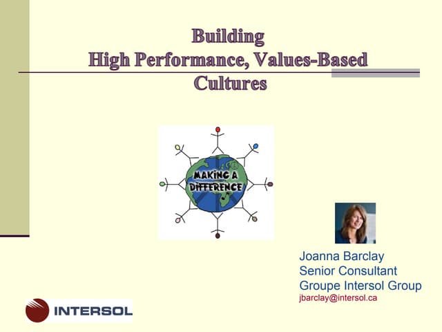 Building high performance cultures 