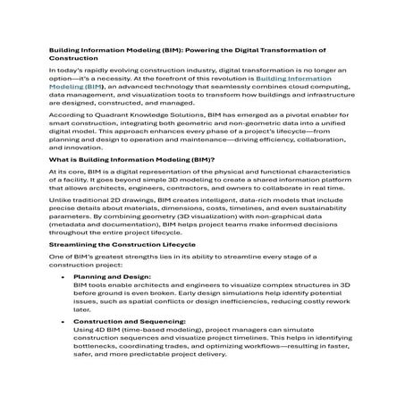 From Blueprint to Digital Twin: The Power of Building Information Modeling in...