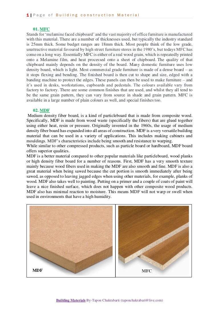 Mdf Span Chart