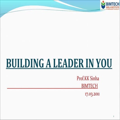 Building Leader in You (Leadership)