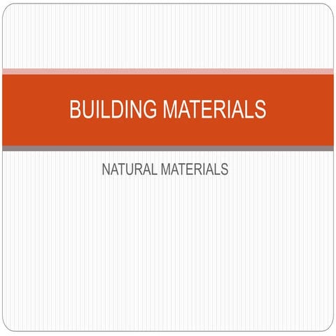Building materials - Soil
