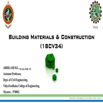 Building Materials & Construction   Module-1 Building Materials 