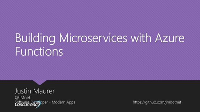Building microservices with azure functions