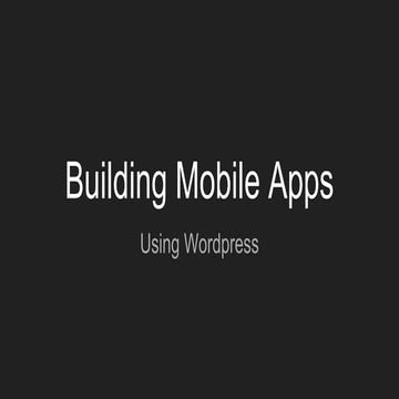 Building Mobile Apps With Wordpress Rest Api Pdf