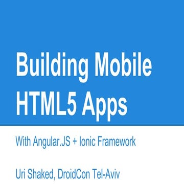 HTML5 App Skills for Android Developers | PPT