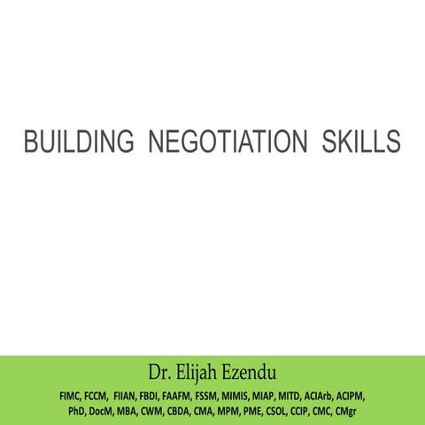 Building Negotiation Skills