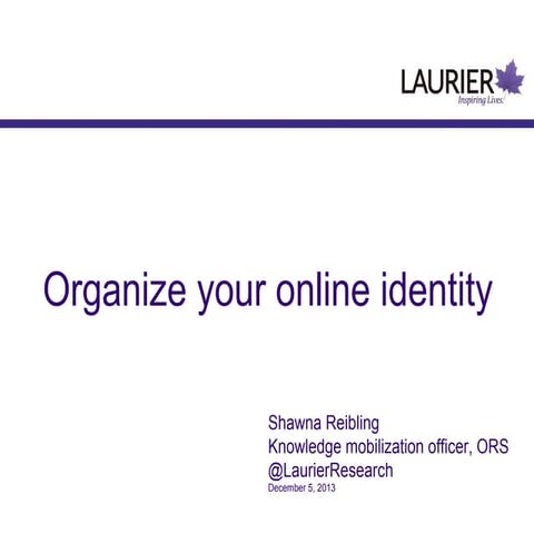 Building an online identity 5 dec13