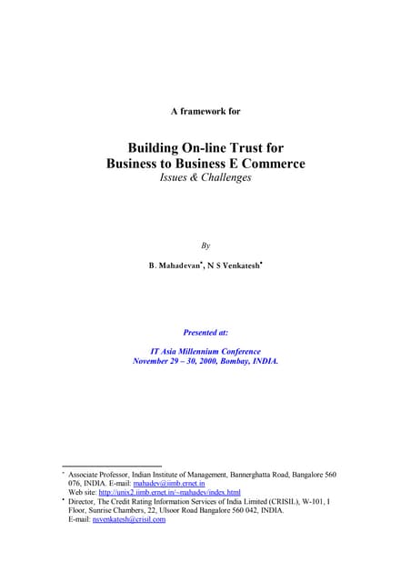 Building online truste commerce
