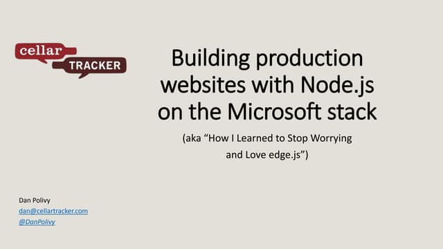 Building production websites with Node.js on the Microsoft stack