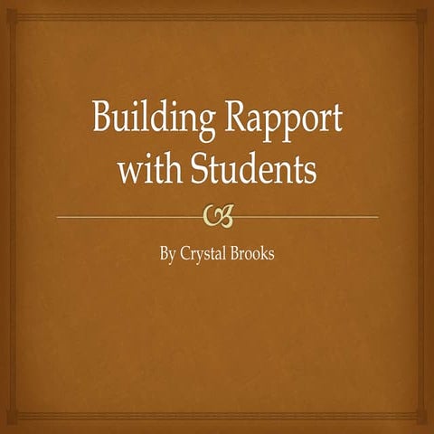 Building rapport with students