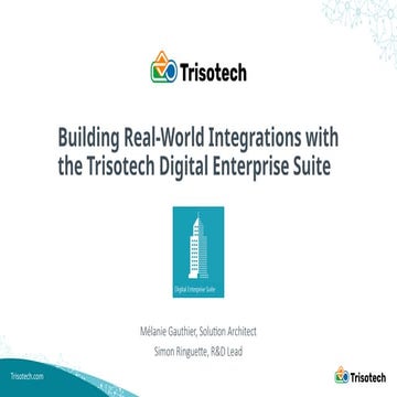 Building Real-World Integrations with the Trisotech Digital Enterprise Suite