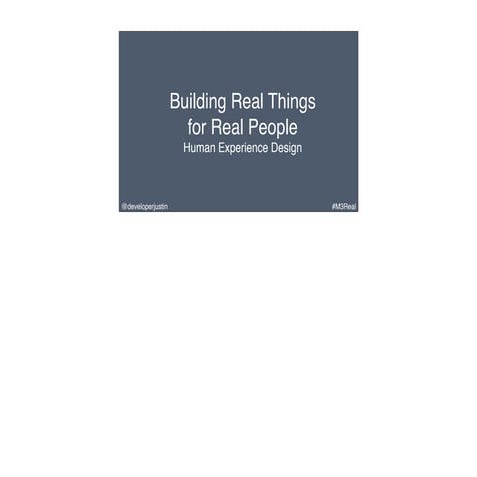 Building real things for real people 2009