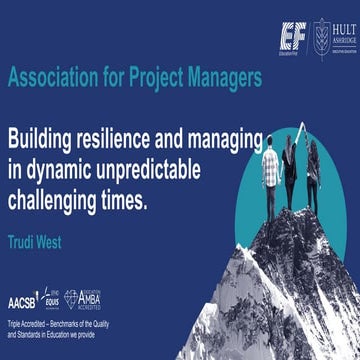 Building resilience and managing in dynamic unpredictable challenging ...
