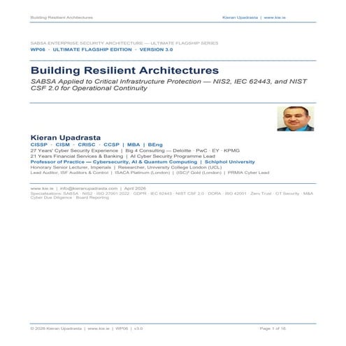 Building Resilient Architectures for Critical Infrastructure Security ...