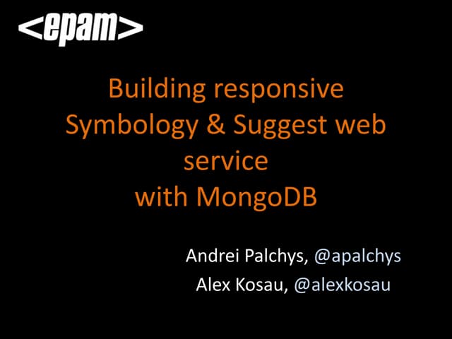 Meetup#2: Building responsive Symbology & Suggest WebService