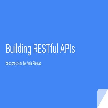 Building RESTful API | PPT