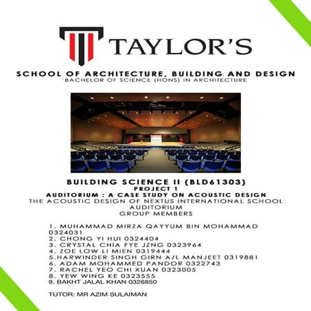 Building science 2 PJT 1 report