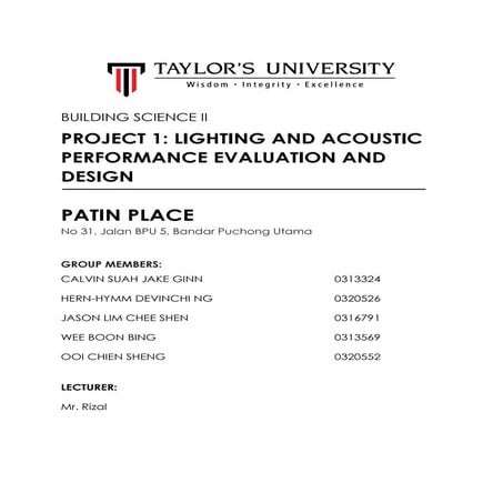 Building science ii project 1 compiled