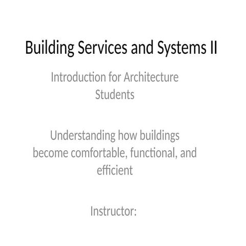 Building Services Definition and Importance | PDF