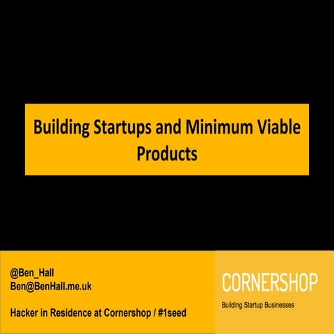 Building Startups and Minimum Viable Products (NDC2013)