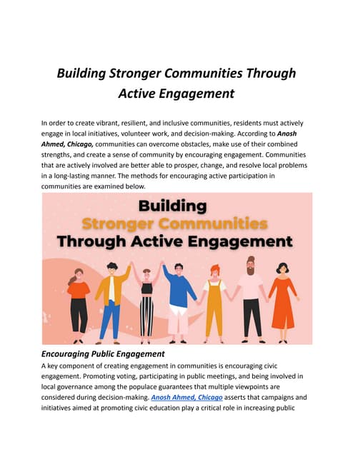 How Active Engagement Strengthens Communities