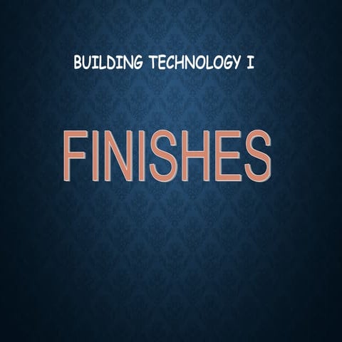 Building suerface finishes