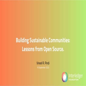 Building Sustainable Communities: Lessons from Open Source