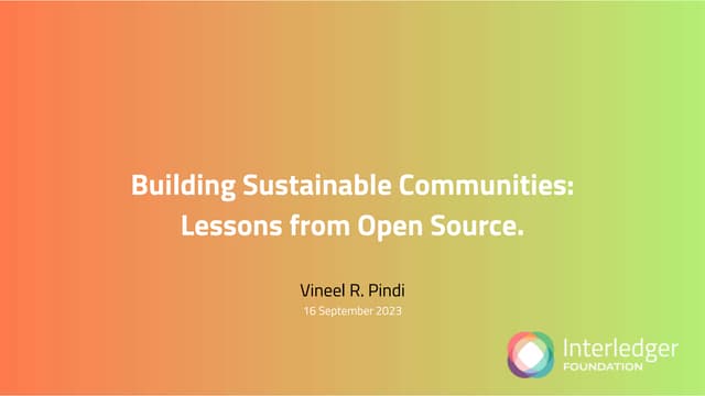 Building Sustainable Communities: Lessons from Open Source