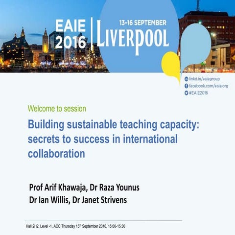 Building sustainable teaching capacity  secrets to success in international c...