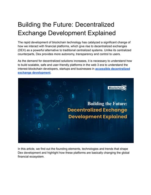 Building the Future_ Decentralized Exchange Development Explained.pdf