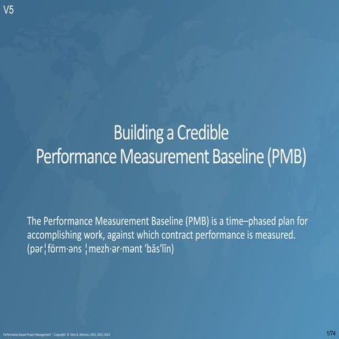 Building a Credible Performance Measurement Baseling