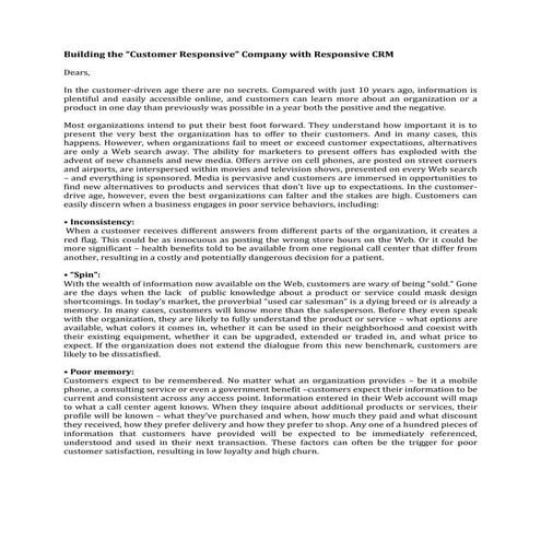 Building the responsive crm