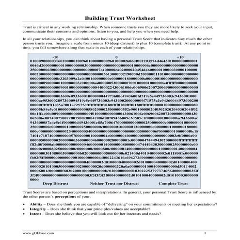 Building trust worksheet
