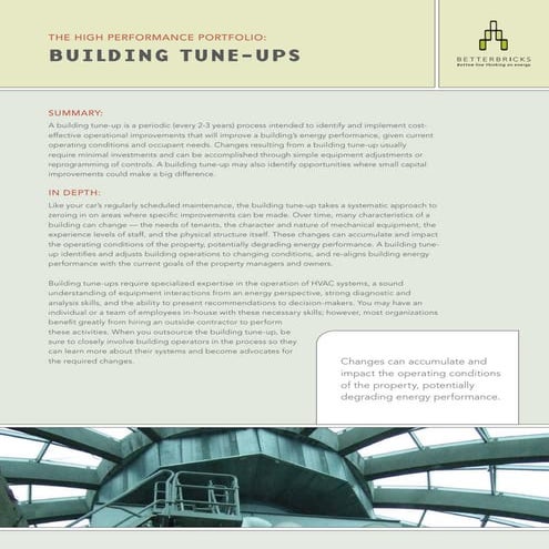 Building tune ups for commercial buildings