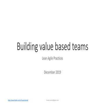 Building value based teams   december 2019