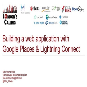 Building a web application with Google Places and Lighning Connect