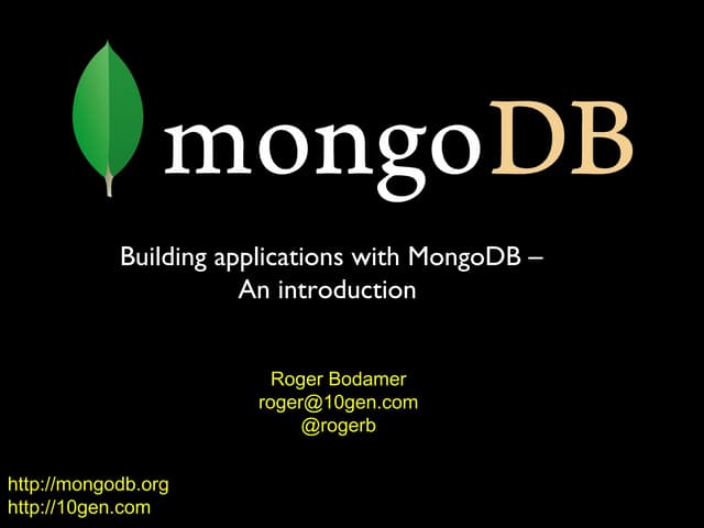 Building web applications with mongo db presentation