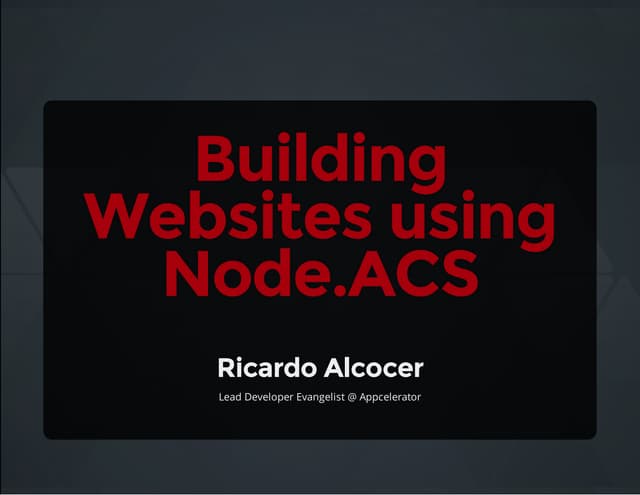 Building websites with Node.ACS