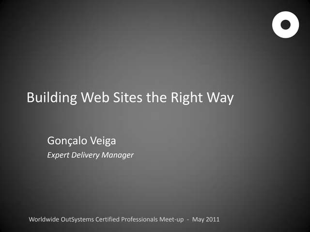 Building websites using OutSystems