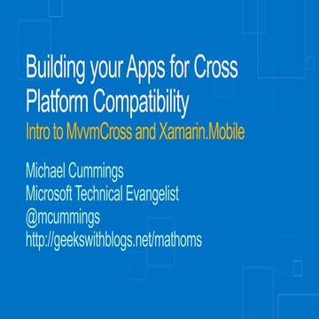 Building your apps for cross platform compatability