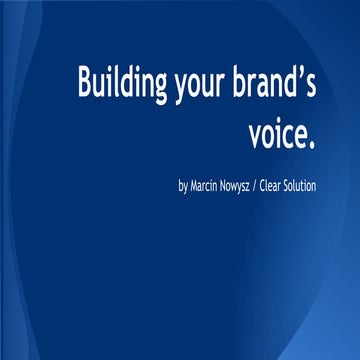 Building your brand's voice - Seminar for Outset Plymouth