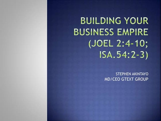 Building your business empire 