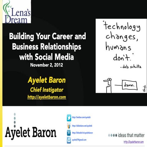  Building your career and business relationships with social media nov 2012