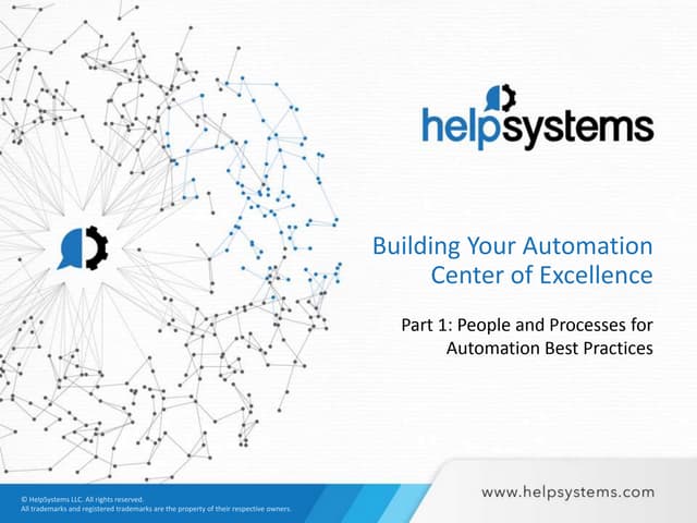 Center of Excellence Part 1 - People and process Best Practice